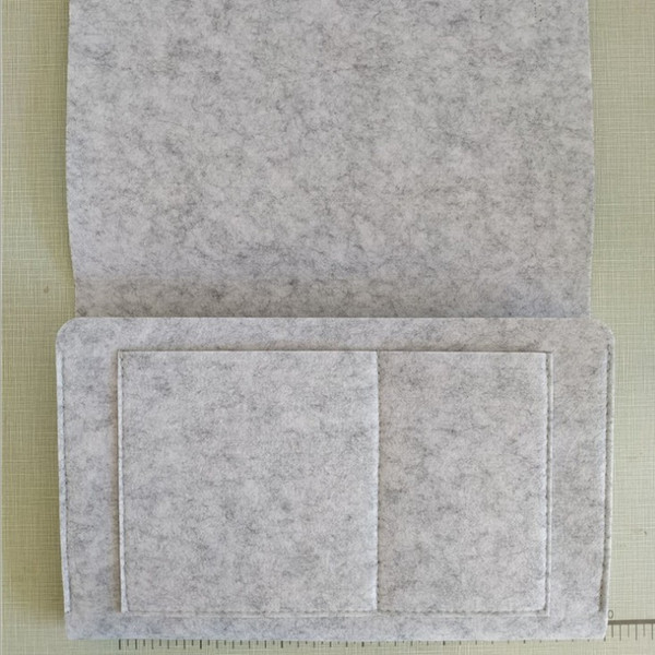 Color: Light Gray2pcs - Bed Storage Bag with Pocket Felt Bedside Hanger Table Sofa Bedroom Mattress