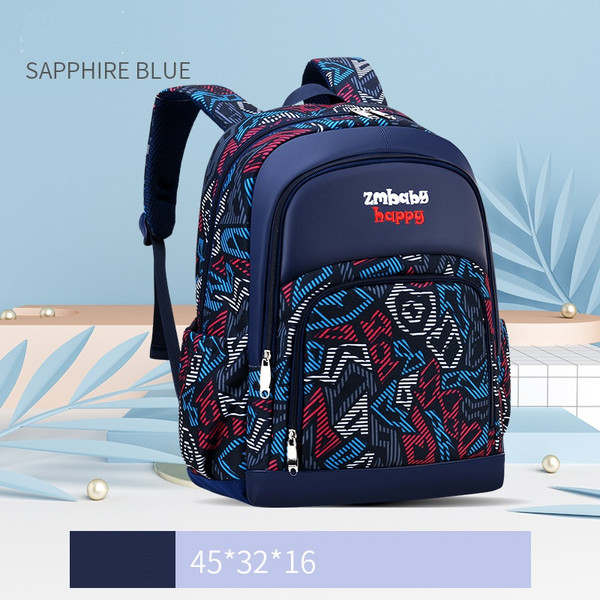 Color: Sapphire blue, Size: L - Sesame Baby Korean Elementary School Schoolbag