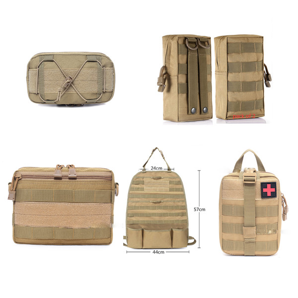 Color: Khaki 5Pack set - Outdoor Travel Kit For First Aid Water-resistant Compact Bag