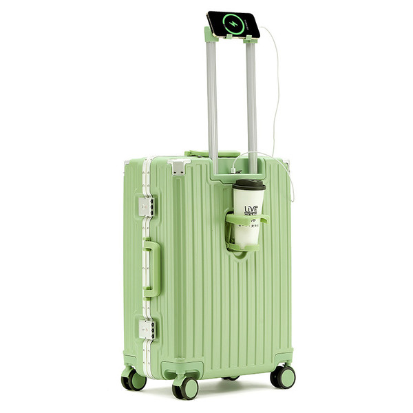 Color: Avocado Green Upgrade, Size: 24 Inches - Aluminum Frame Luggage Solid Extra Thick And Durabl