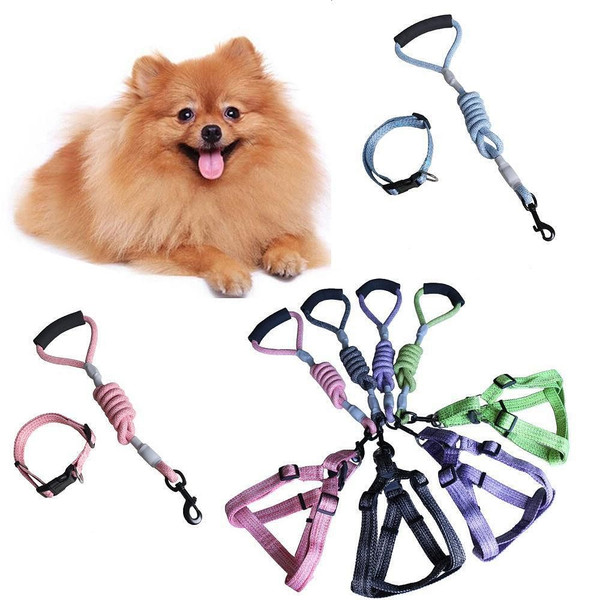 1 Set Pet Supplies Pet Chest and Back Cover Linen Plain Handle Round Rope Explosion-proof Punch Adj