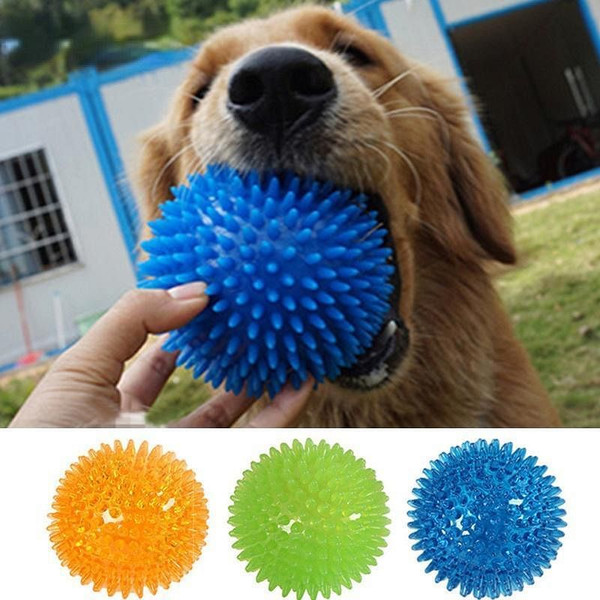Pet Dog Toys Cat Puppy Sounding Toy Polka Squeaky Tooth Cleaning Ball TPR Training Pet Teeth Chewin