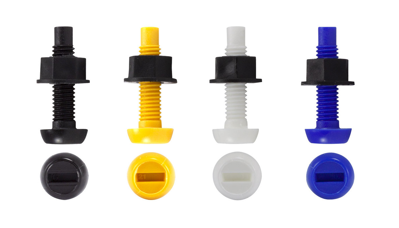 NUTS 'N' BOLTS 100-Pack Metal License Plate Screws With White Caps – One-Way Drive