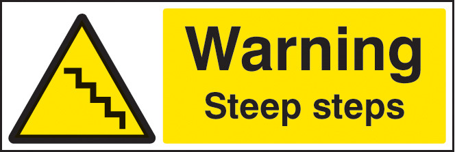 Warning Steep Steps - Safety Sign - GTSE UK