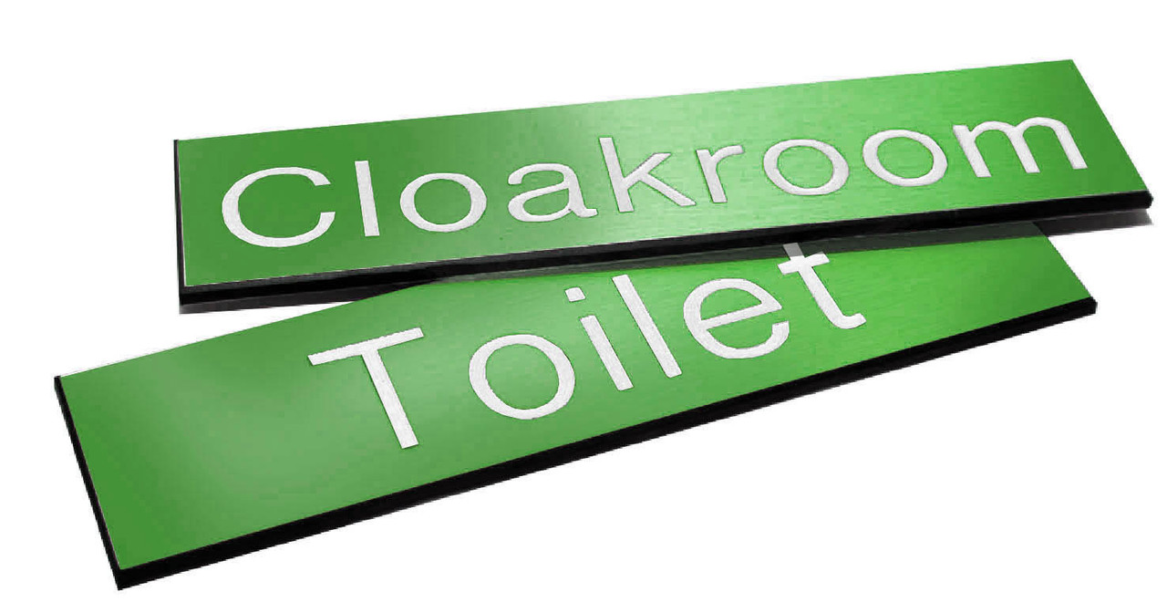 Engraved Sign With Adhesive Backing - 100X75mm White Text On Green ...