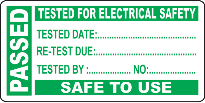250 Pat Test Write On Labels - Passed 50X25mm