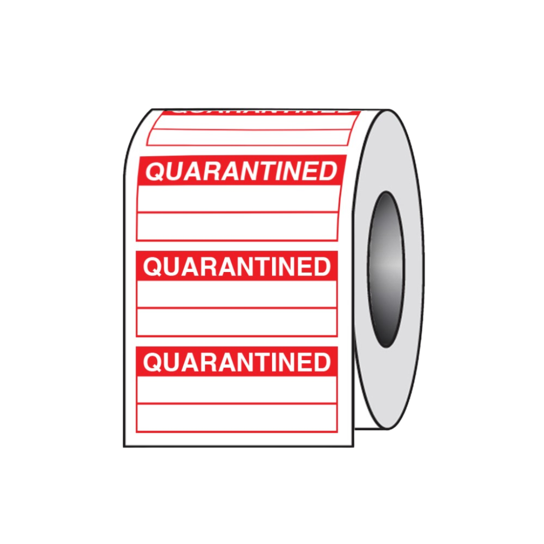 100 Self Adhesive Labels 50X20 Quarantined