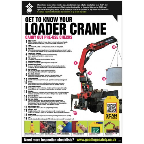 Gtg Loader Crane Inspection Poster 420X594mm Synthetic Paper - Safety Sign