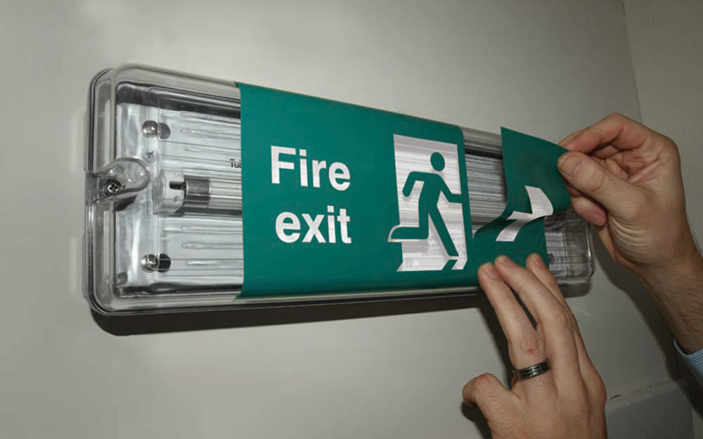 Emergency Light Unit Overlay For Led Unit  - Safety Sign