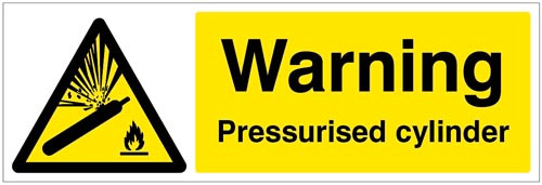Warning Pressurised Cylinder - Safety Sign