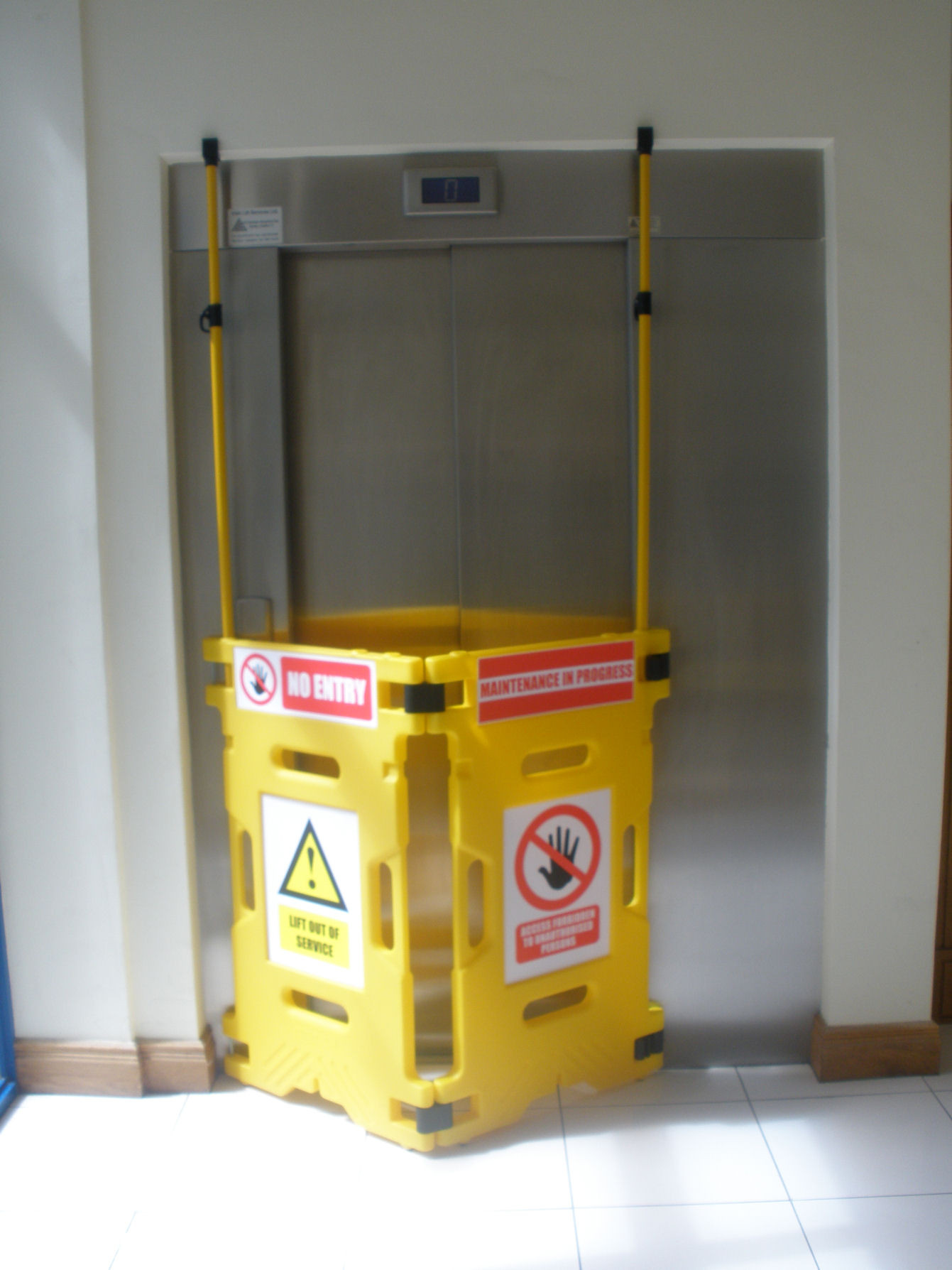 Elevator Gard 2 Panels 660X1100mm Each - Safety Sign