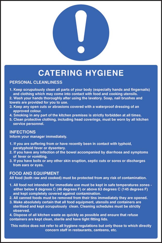 Catering Hygiene - Safety Sign
