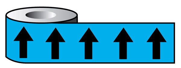 Pipeline Id Black Arrows On Light Blue (20E51) 50mm X 33M - Safety Sign