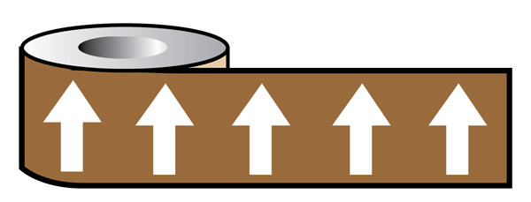 Pipeline Id White Arrows On Brown (06C39) 50mm X 33M - Safety Sign