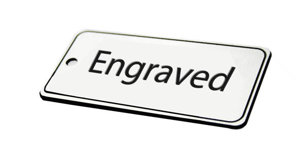 78X150mm Key Fob Rectangle - Black Text On White