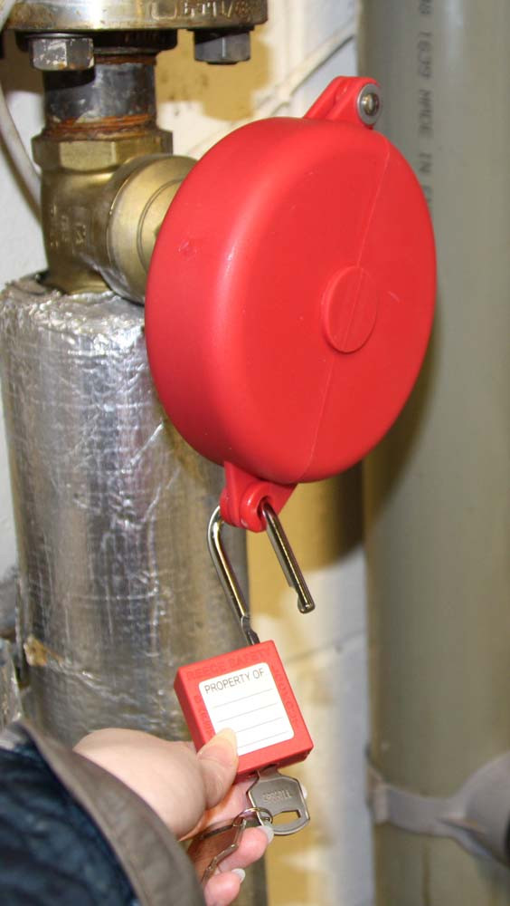 Gate Valve Cover Fits 5 To 12,7 Cm Diameter  Handles - Safety Sign