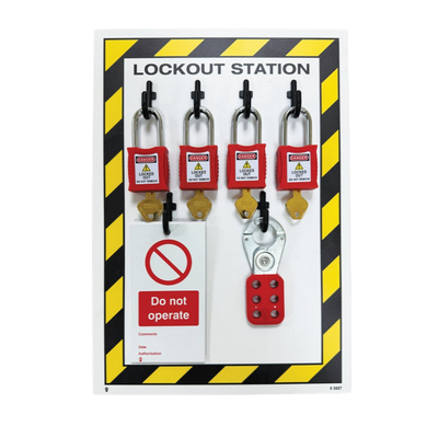 Custom Branded Lockout Station, 4 Lock Capacity