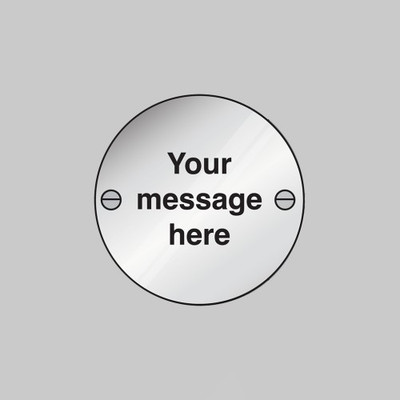 Custom Fire Door Sign - 76mm Diameter Aluminium, Pre-Drilled with Fixings