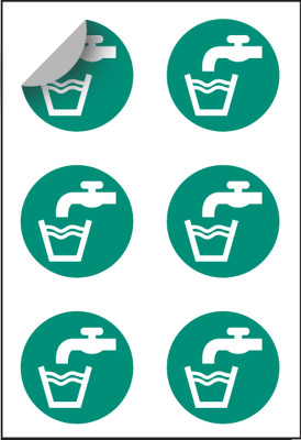 Drinking Water 65mm Diameter - Sheet Of 6 - Safety Sign