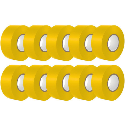 Yellow PVC Electrical Insulation Tape (1") 25mm x 20m (Pack of 10)