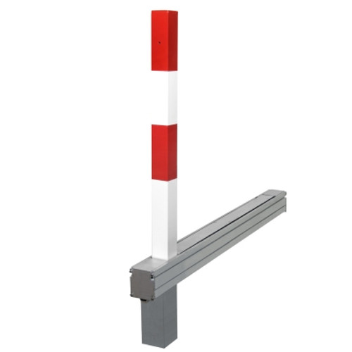 COMMANDER-PLUS B Flush Fitting Drop Down Post - 70 x70mm - 1,000mm H - Sub-Surface Fixing - Galvanised + Powder Coated Red/White