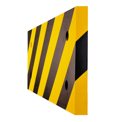 TRAFFIC-LINE Column Protection Pads - Rectangular 500 x 200 x 20mm - for Round Columns - Yellow/Black