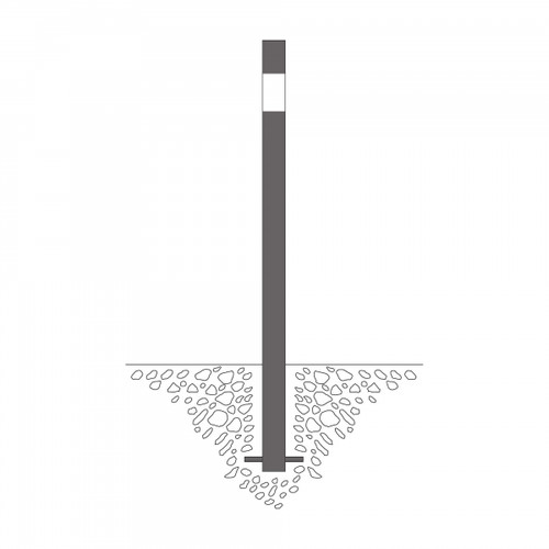 TRAFFIC-LINE Barrier Post (70 x 70mm) - Galvanised + DB703 Coated Anthracite Grey