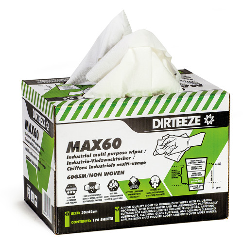 Max 60 Light Duty wipes Box 176 sheets 30 x 42cm