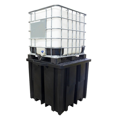 Recycled Black 4 Way Entry Single IBC Spill Pallet