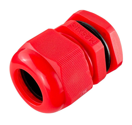 Red Plastic Cable Gland 20mm - Cable Dia 10-14mm (Pack of 10)