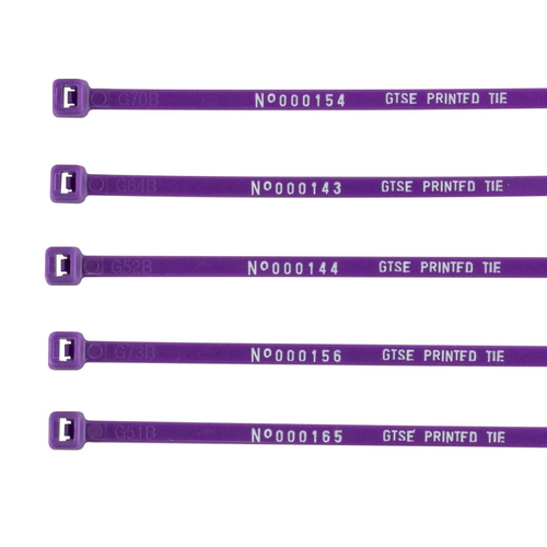 Purple Printed Cable Ties (Pack of 1000)