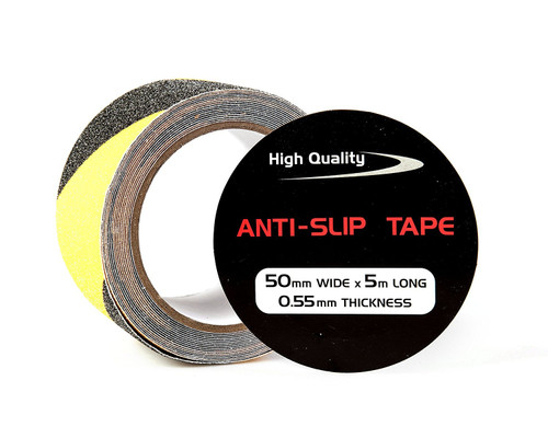 Black/Yellow Anti-Slip Adhesive & Abrasive Hazard Marking Tape, 50mm x 5m Black/Yellow Anti-Slip Adhesive & Abrasive Hazard Marking Tape, 50mm x 5m