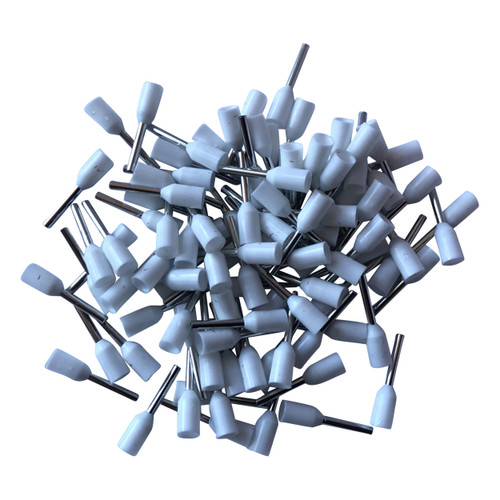 White Cord End Single Wire Terminals (Pack of 100) White Cord End Single Wire Terminals (Pack of 100)