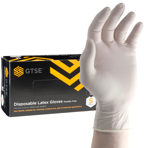 GTSE White Latex Gloves Powder Free (Box of 100)