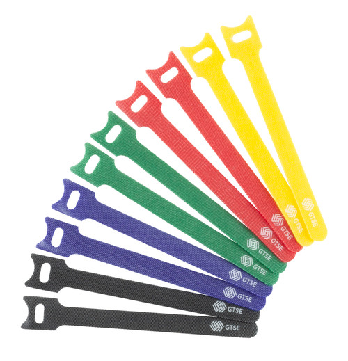 GTSE Hook and Loop Cable Ties, Mixed Colours, 150mm x 12mm (Pack of 50) GTSE Hook and Loop Cable Ties, Mixed Colours, 150mm x 12mm (Pack of 50)