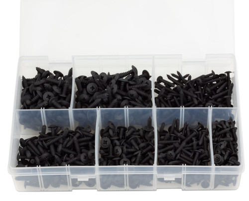 Assorted Boxes - Self Tapping Screws - Black Flanged (700 Pieces)