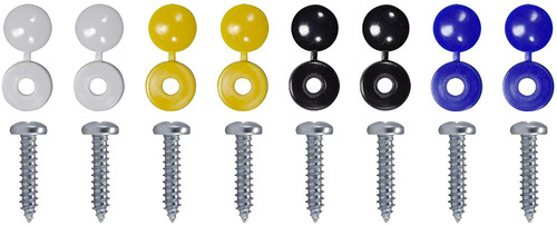 Number Plate Screws & Hinged Caps (Pack of 100)