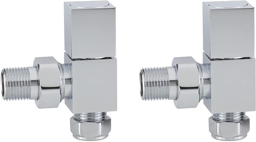 Square Angled Radiator Valves (Pack of 2) - GTSE UK