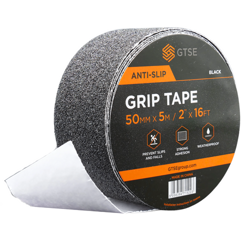 Black Anti-Slip Adhesive & Abrasive Hazard Marking Tape, 50mm x 5m