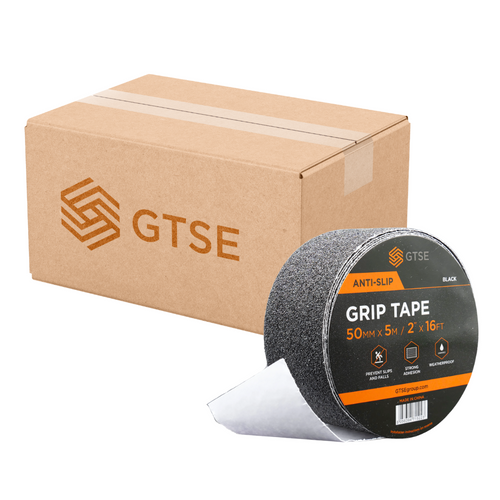 Box of 24 Rolls Black Anti-Slip Adhesive & Abrasive Hazard Marking Tape, 50mm x 5m