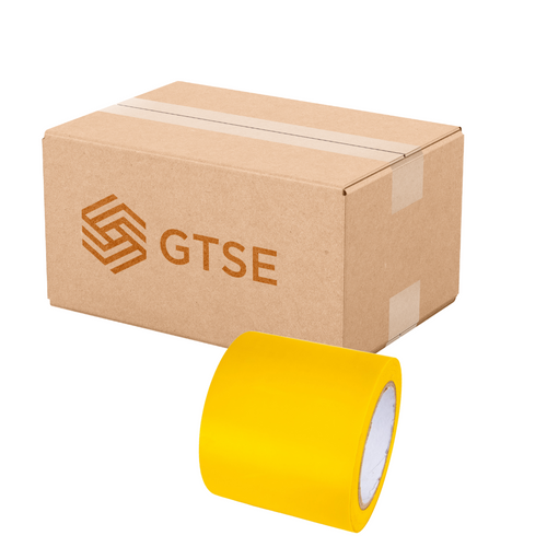 Box of 12 Rolls Wide Yellow Floor Line Marking Tape - 100mm x 33m