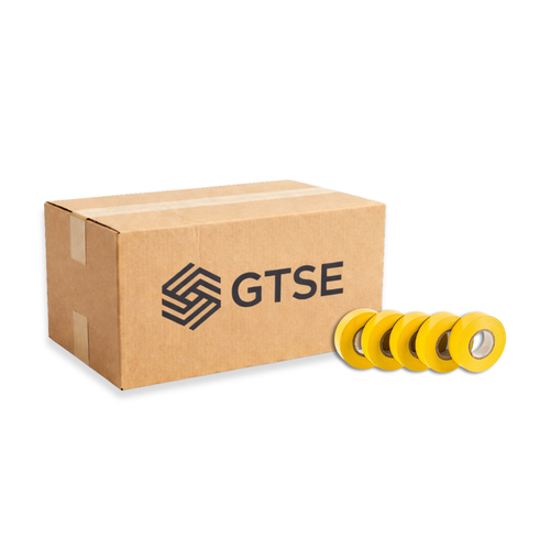 Yellow PVC Electrical Insulation Tape 19mm x 33m - 100 Rolls - Tape Box Deal