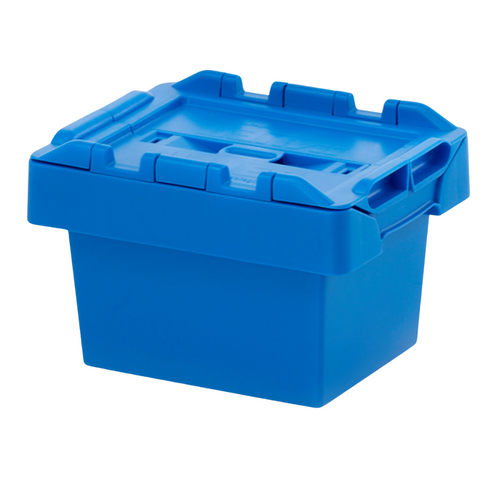 6L Blue Attached Lid Container (300L x 200W x 200H mm)