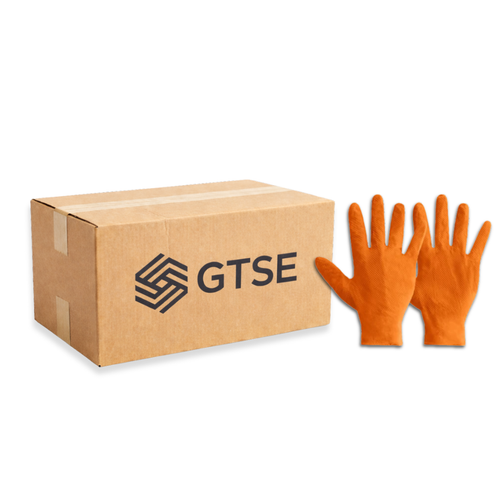 Diamond grip Orange Nitrile Gloves (Case of 500)
