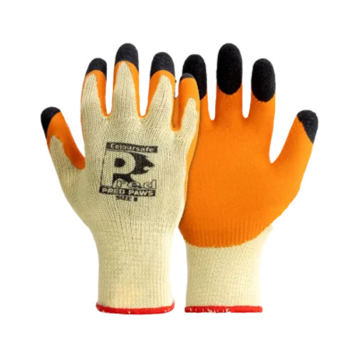 Polycotton Liner Crinkle Latex Coating Cut Resistant Level 2 Gloves (10 Pairs)