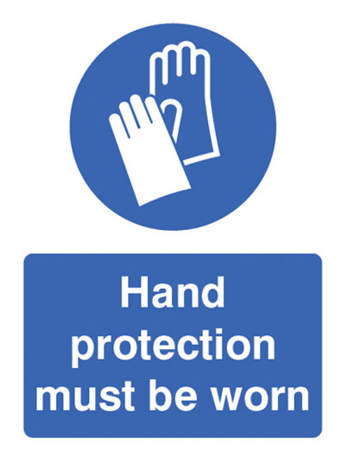 Hand protection must be worn - Safety Sign Hand protection must be worn - Safety Sign
