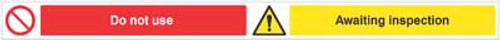 Do Not Use Awaiting Inspection, 1000X75mm Magnetic PVC - Safety Sign Do Not Use Awaiting Inspection, 1000X75mm Magnetic PVC - Safety Sign