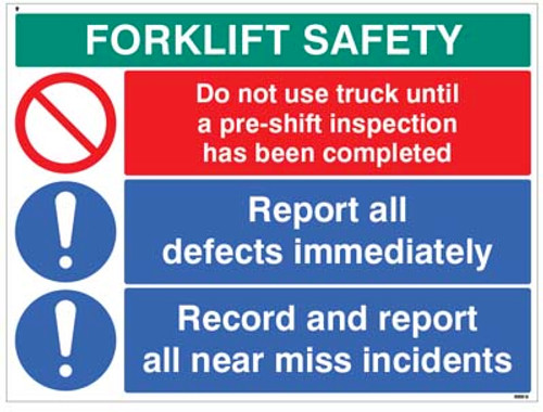 Forklift Safety Report defects and near misses - Safety Sign Forklift Safety Report defects and near misses - Safety Sign