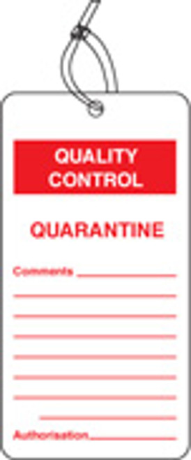 QC tag quarantine pk of 10 - Safety Sign QC tag quarantine pk of 10 - Safety Sign