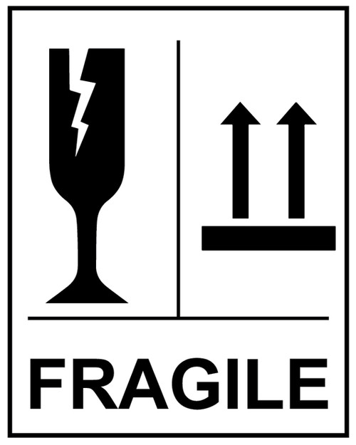 Fragile Glass This way up self adhesive labels 75x100mm - 250 per roll - Safety Sign Fragile Glass This way up self adhesive labels 75x100mm - 250 per roll - Safety Sign